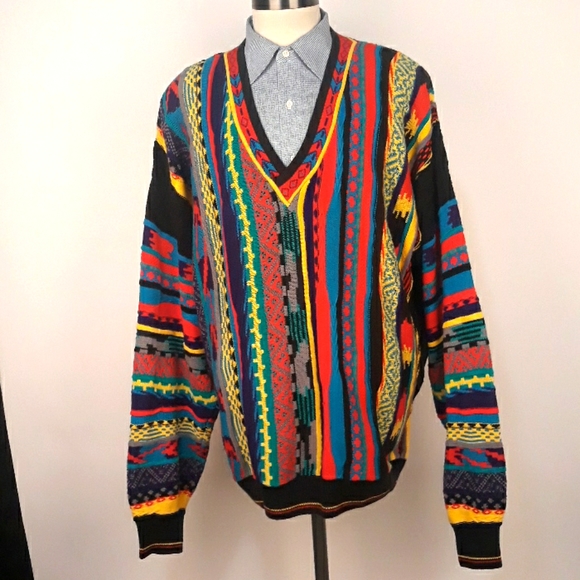Tosani Other - VTG TOSANI Cosby Biggie 90s Textured Sz XL Sweater